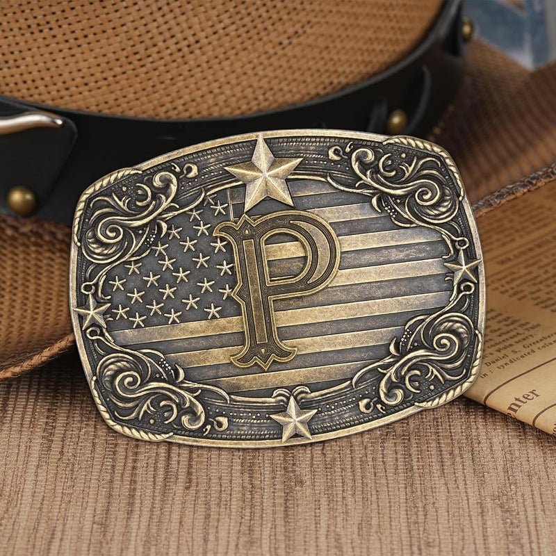 Flipslo Store Western Belt Buckle for Men Women Initial Letter A to Z Cowboy Belt Buckle Texas Buckle hebillas vaqueras para hombre - Image 3